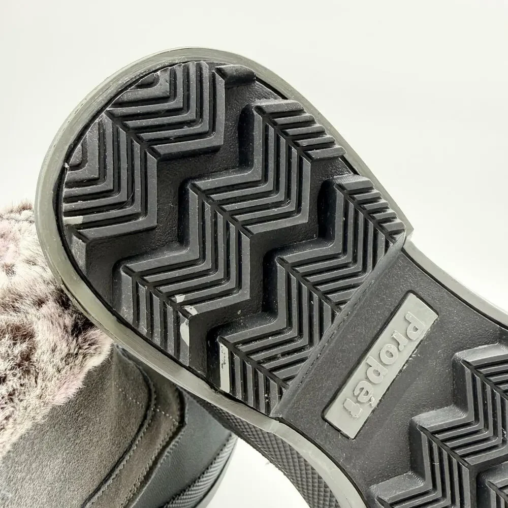 Propet Womens Lumi Ankle Zip Bootie US 8 Extra Wide Grey Water Resistant EUC
